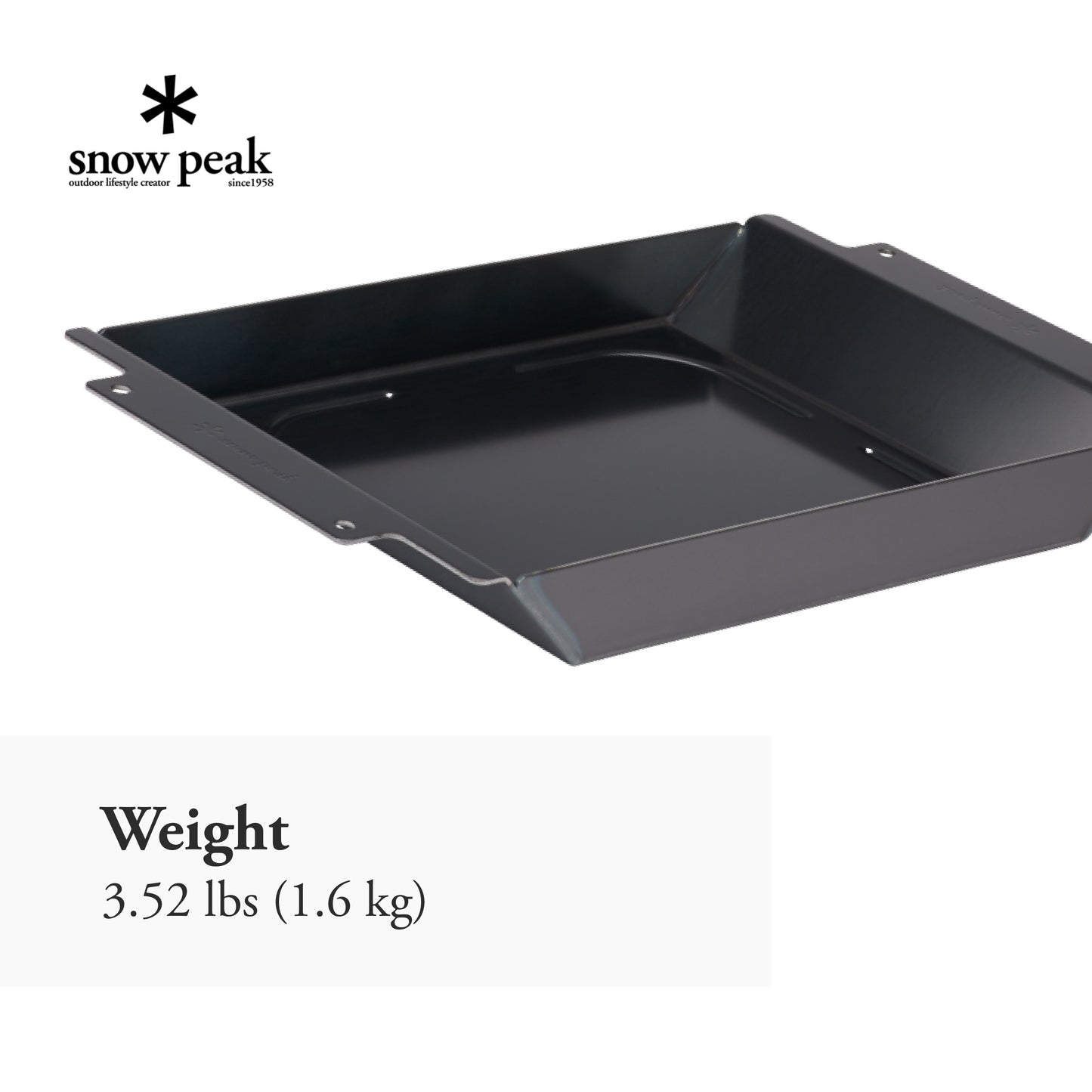 Snow Peak Grill Plate Half Deep Depth - Durable & Light Cookware - Camping - Iron - 3.52 lbs