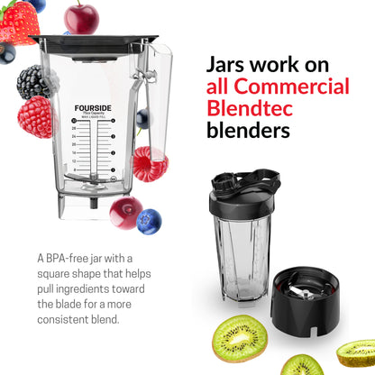 Blendtec Stealth X 885, Brushless, Commercial Blender, Sound Enclosure, FourSide Jar, Soft Lid, Black