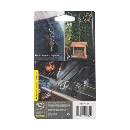Nite Ize S-Biner Stainless Steel Dual Carabiner Combo - Black - 12 Count (4 Pack)