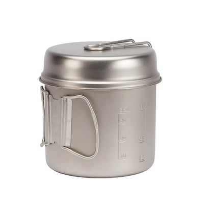 Snow Peak - Trek 1400 SCS-009T - Japanese Cookware Set Pot and Skillet, Ultralight and Compact for Backpacking and Camping, Made in Japan, Lifetime Product Guarantee, Titanium