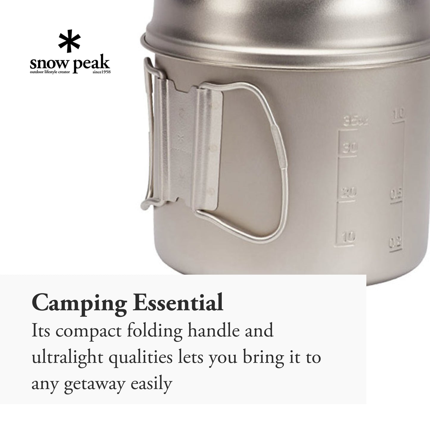Snow Peak - Trek 1400 SCS-009T - Japanese Cookware Set Pot and Skillet, Ultralight and Compact for Backpacking and Camping, Made in Japan, Lifetime Product Guarantee, Titanium