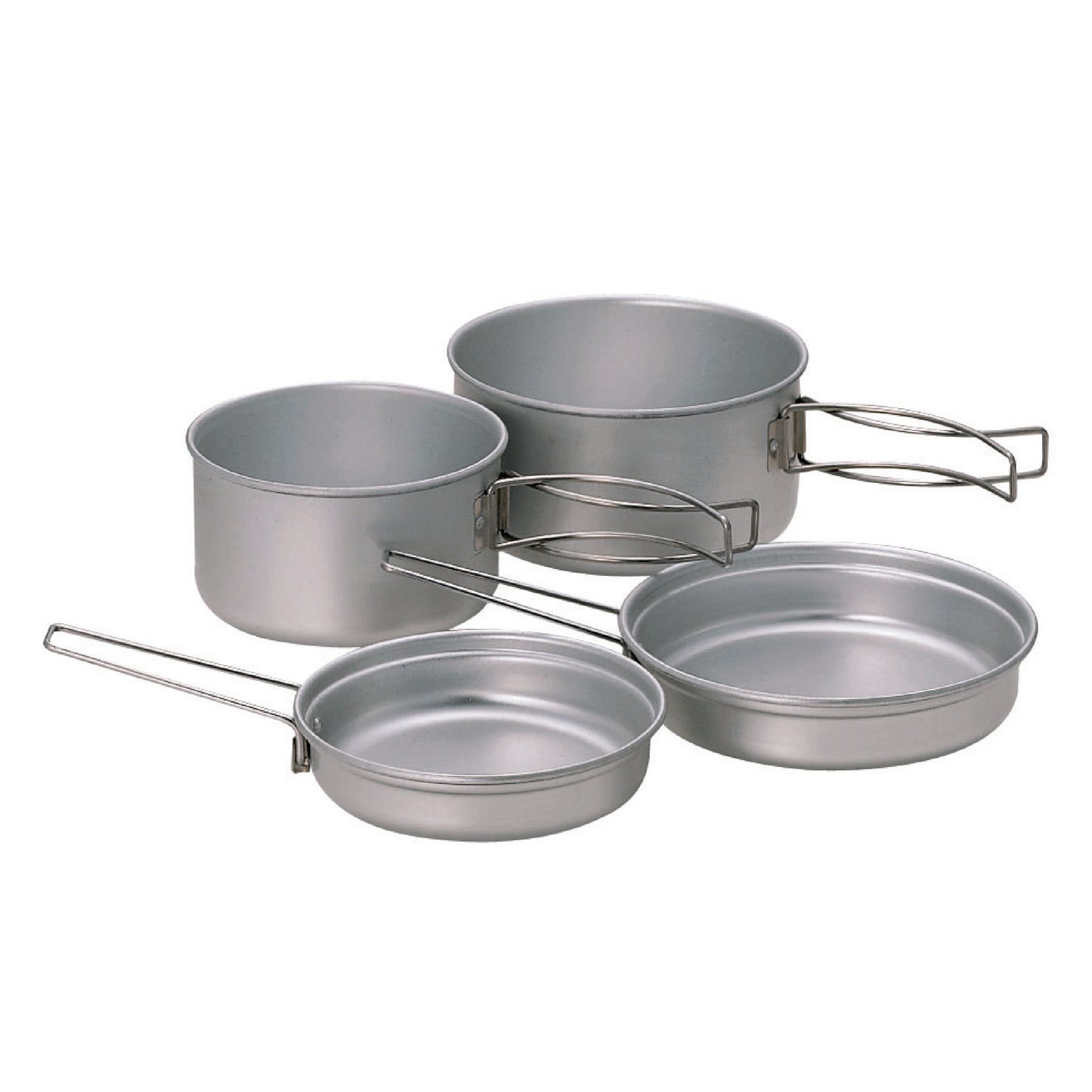 Snow Peak Multi Compact Cookset - Durable, Lightweight Stacking Pots & Pans - Titanium - 4 Pieces