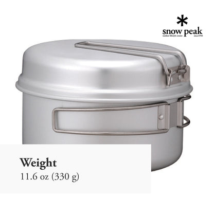 Snow Peak Multi Compact Cookset - Durable, Lightweight Stacking Pots & Pans - Titanium - 4 Pieces