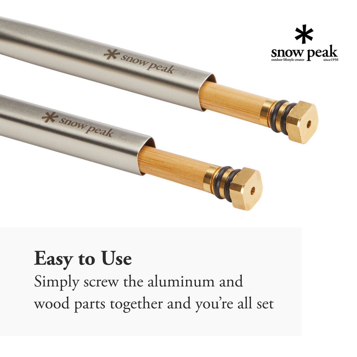 Snow Peak Wabuki Chopsticks - Collapsible Bamboo & Stainless Steel Chopsticks - 1.8 Oz - Large