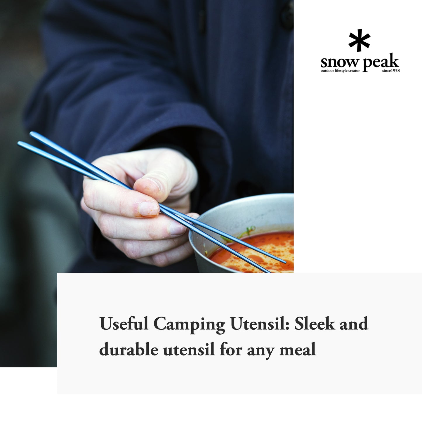 Snow Peak Anodized Titanium Chopsticks - Sleek and Durable Utensils - 7.9 x 0.2 in