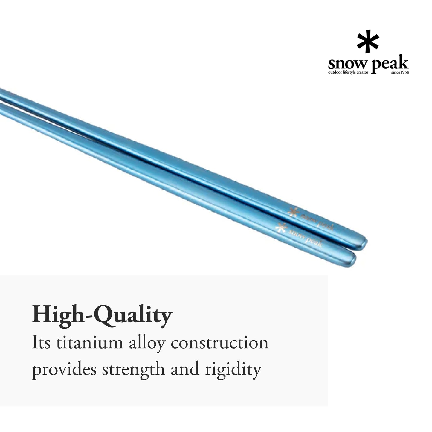 Snow Peak Anodized Titanium Chopsticks - Sleek and Durable Utensils - 7.9 x 0.2 in