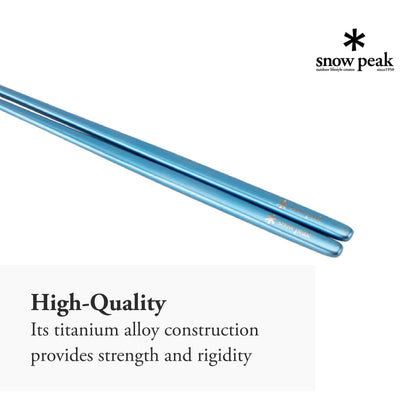 Snow Peak Anodized Titanium Chopsticks - Sleek and Durable Utensils - 7.9 x 0.2 in