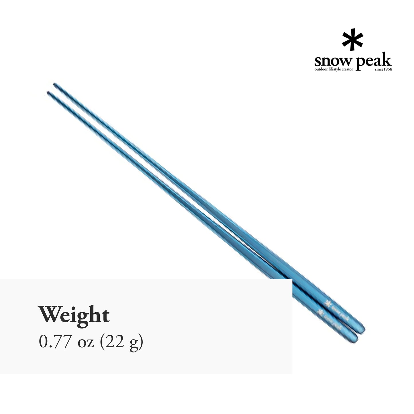 Snow Peak Anodized Titanium Chopsticks - Sleek and Durable Utensils - 7.9 x 0.2 in