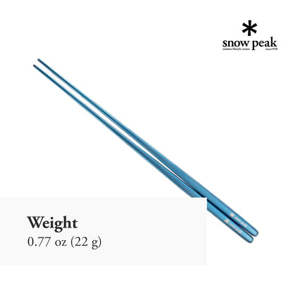 Snow Peak Anodized Titanium Chopsticks - Sleek and Durable Utensils - 7.9 x 0.2 in