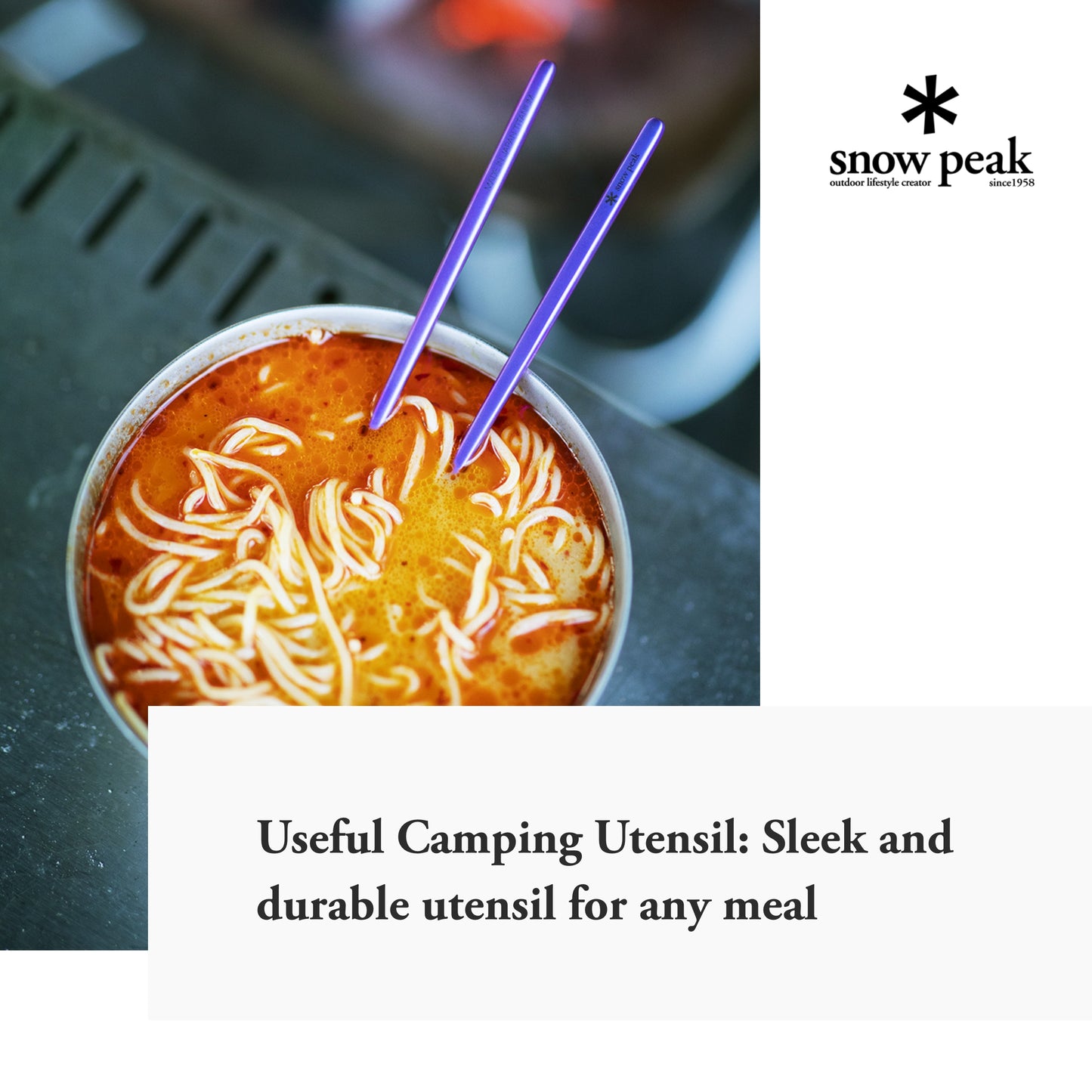 Snow Peak Anodized Titanium Chopsticks - Sleek and Durable Utensils - 7.9 x 0.2 in