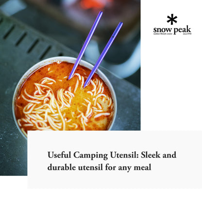 Snow Peak Anodized Titanium Chopsticks - Sleek and Durable Utensils - 7.9 x 0.2 in