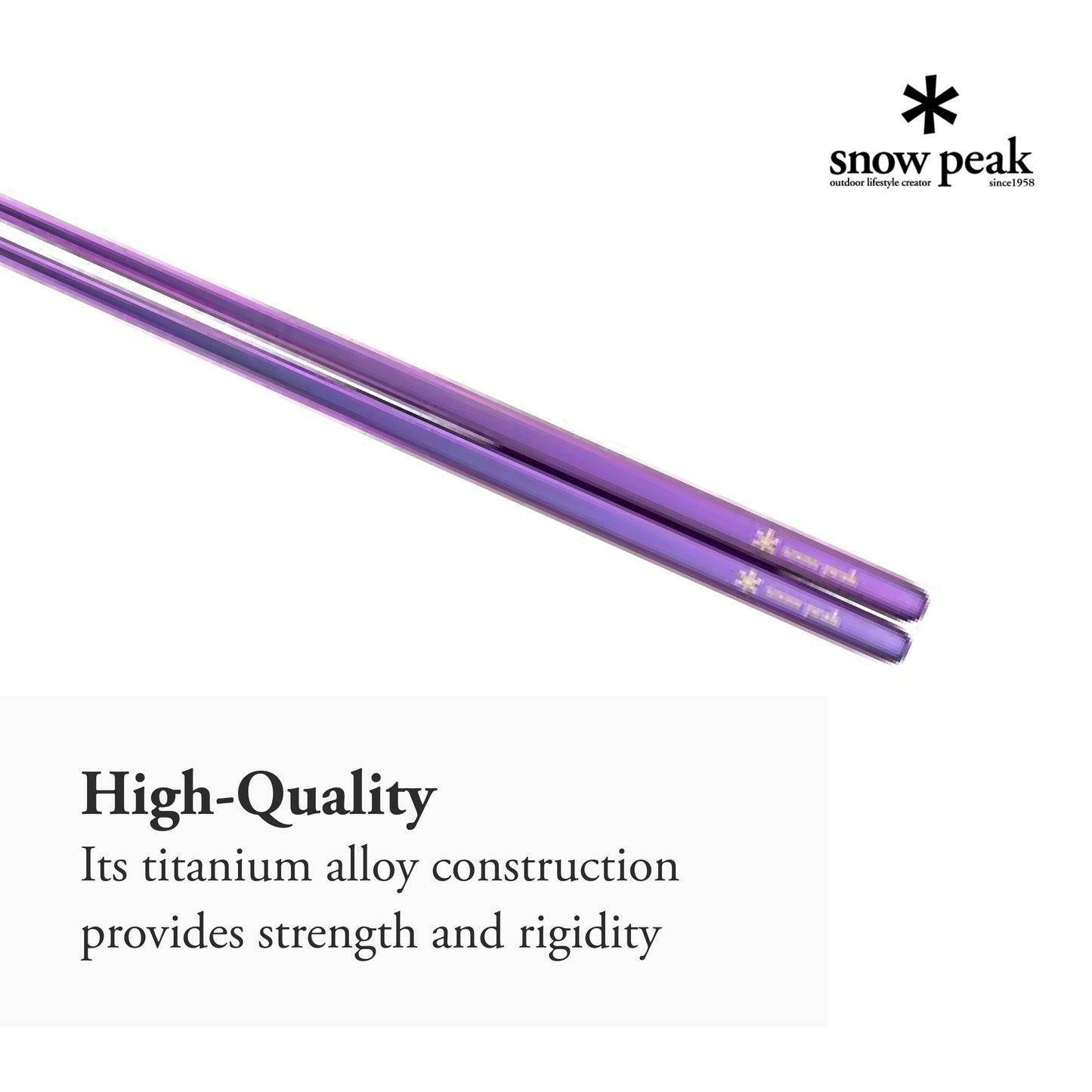 Snow Peak Anodized Titanium Chopsticks - Sleek and Durable Utensils - 7.9 x 0.2 in