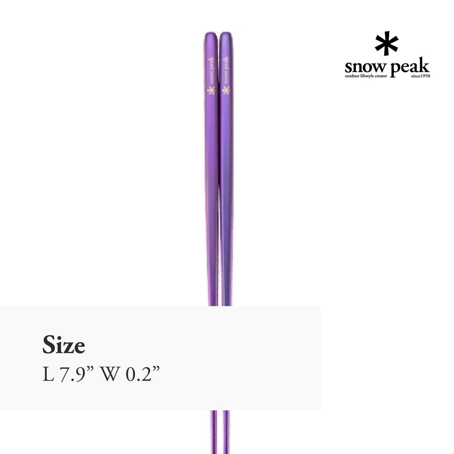 Snow Peak Anodized Titanium Chopsticks - Sleek and Durable Utensils - 7.9 x 0.2 in