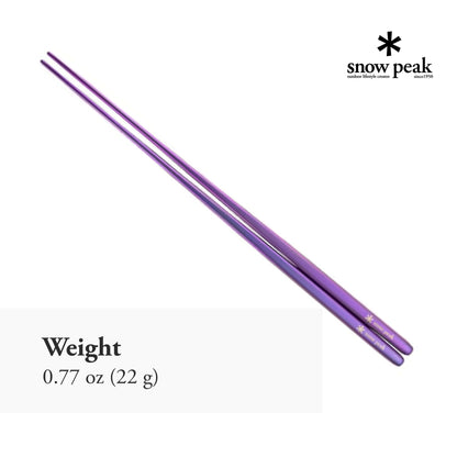 Snow Peak Anodized Titanium Chopsticks - Sleek and Durable Utensils - 7.9 x 0.2 in