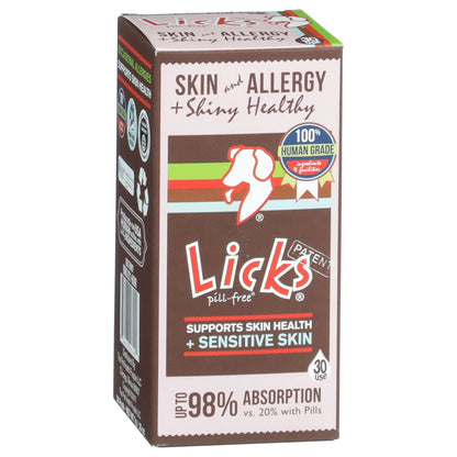 Licks Pill-Free Dog Skin and Allergy - Omega 3 Dog Allergy Relief - Dog Vitamins & Supplements for Itch Relief - Turmeric Supplement for Dog Skin - Gel Packets - 30 Use
