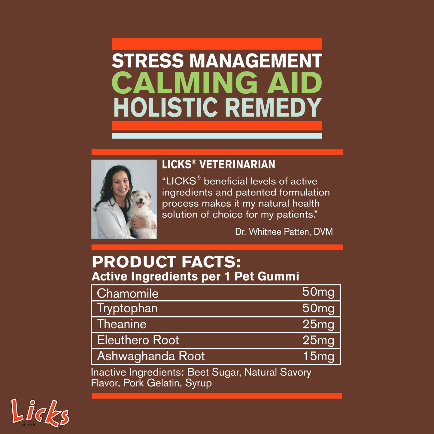 Licks - Calming Treats for Dogs - Dog Anxiety Relief - Dog Calming Aid - Gummies - 90 Use