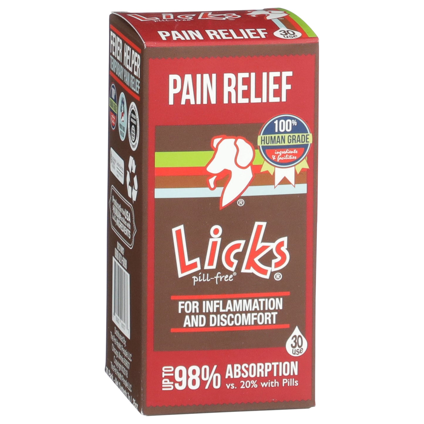 Licks Pill-Free Dog Pain Relief - Inflammation Supplement - Pain Relief Supplement for Dogs - Dog Health Supplies - Gel Packets - 30 Use