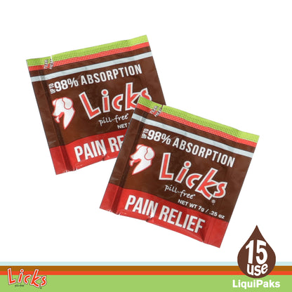 Licks Pill-Free Dog Pain Relief - Inflammation Supplement - Pain Relief Supplement for Dogs - Dog Health Supplies - Gel Packets - 30 Use