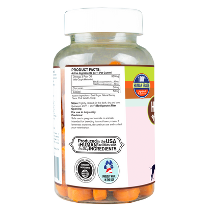 Licks Pill-Free Dog Skin and Allergy Gummies - Omega 3 Dog Allergy Relief - Dog Vitamins & Supplements for Itch Relief - Turmeric Supplement for Dog Skin - Dog Vitamin Gummies - 90 Gummies