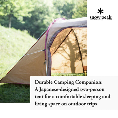 Snow Peak Amenity Dome Tent - Lightweight, Foldable 2-Person Tent - Polyester - 10.8 lbs