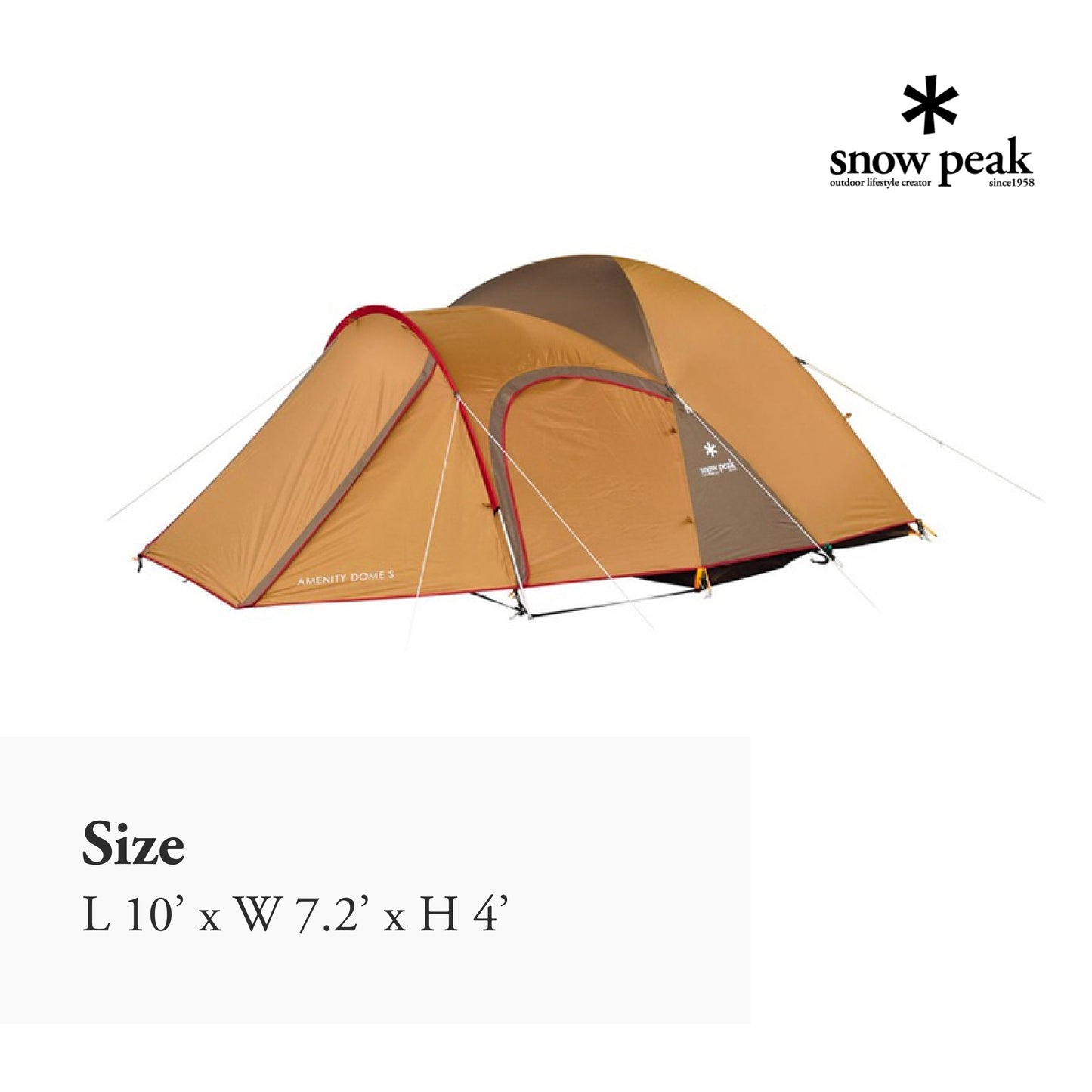 Snow Peak Amenity Dome Tent - Lightweight, Foldable 2-Person Tent - Polyester - 10.8 lbs