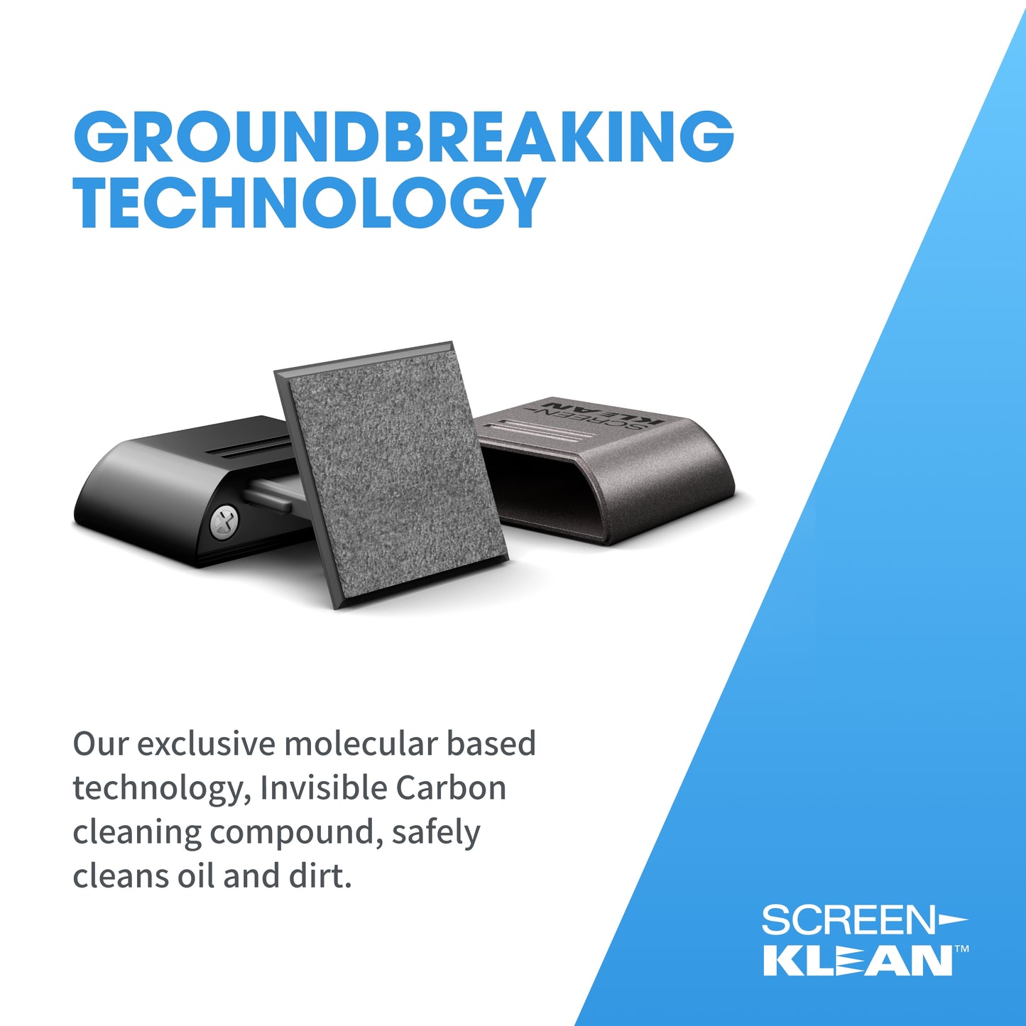 Carbon Klean ScreenKlean Tablet Screen Cleaner - Efficient and Durable Carbon Microfiber Technology Electroplated Silver