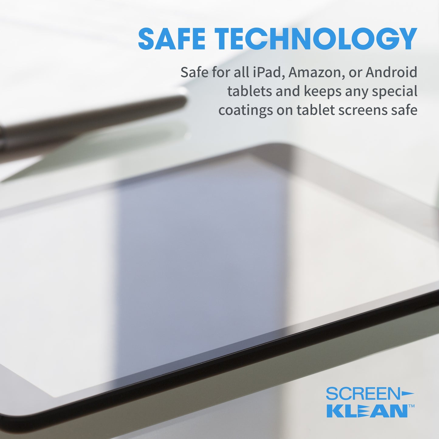 Carbon Klean ScreenKlean Tablet Screen Cleaner - Efficient and Durable Carbon Microfiber Technology Electroplated Silver