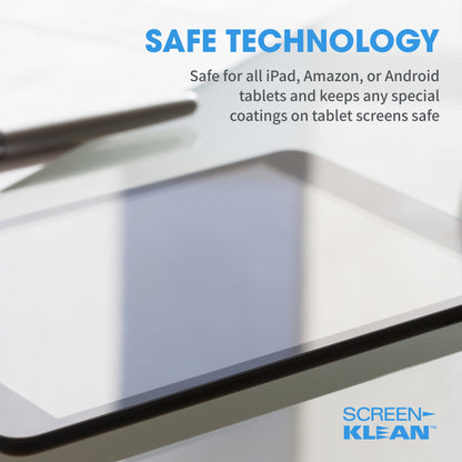 Carbon Klean ScreenKlean Tablet Screen Cleaner - Efficient and Durable Carbon Microfiber Technology Electroplated Silver