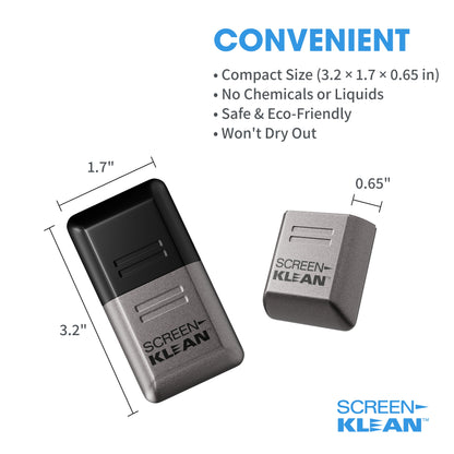 Carbon Klean ScreenKlean Tablet Screen Cleaner - Efficient and Durable Carbon Microfiber Technology Electroplated Silver
