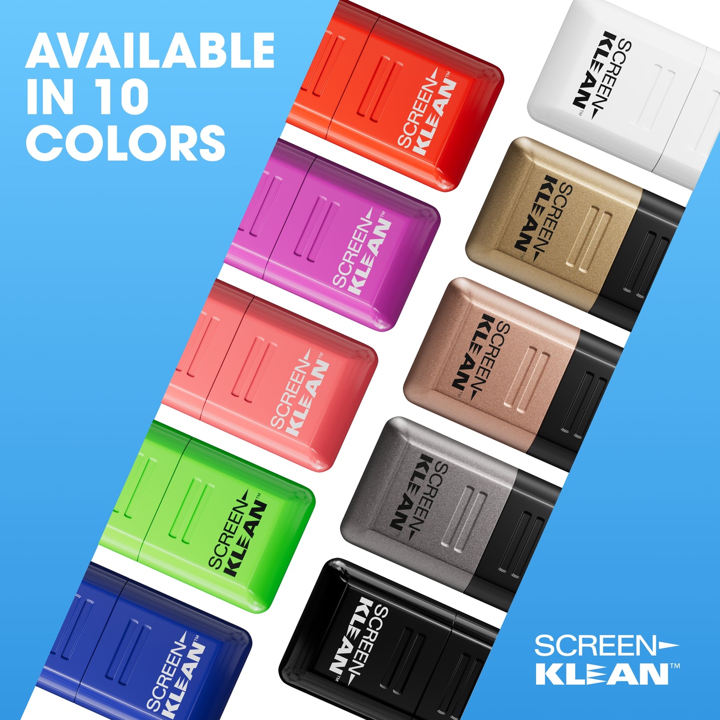 Carbon Klean ScreenKlean Tablet Screen Cleaner - Efficient and Durable Carbon Microfiber Technology Electroplated Silver
