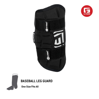 G-Form Elite Speed Baseball Leg Guard - Batter's Leg Guard with Adjustable Straps - Black, Adult (One Size Fits All)