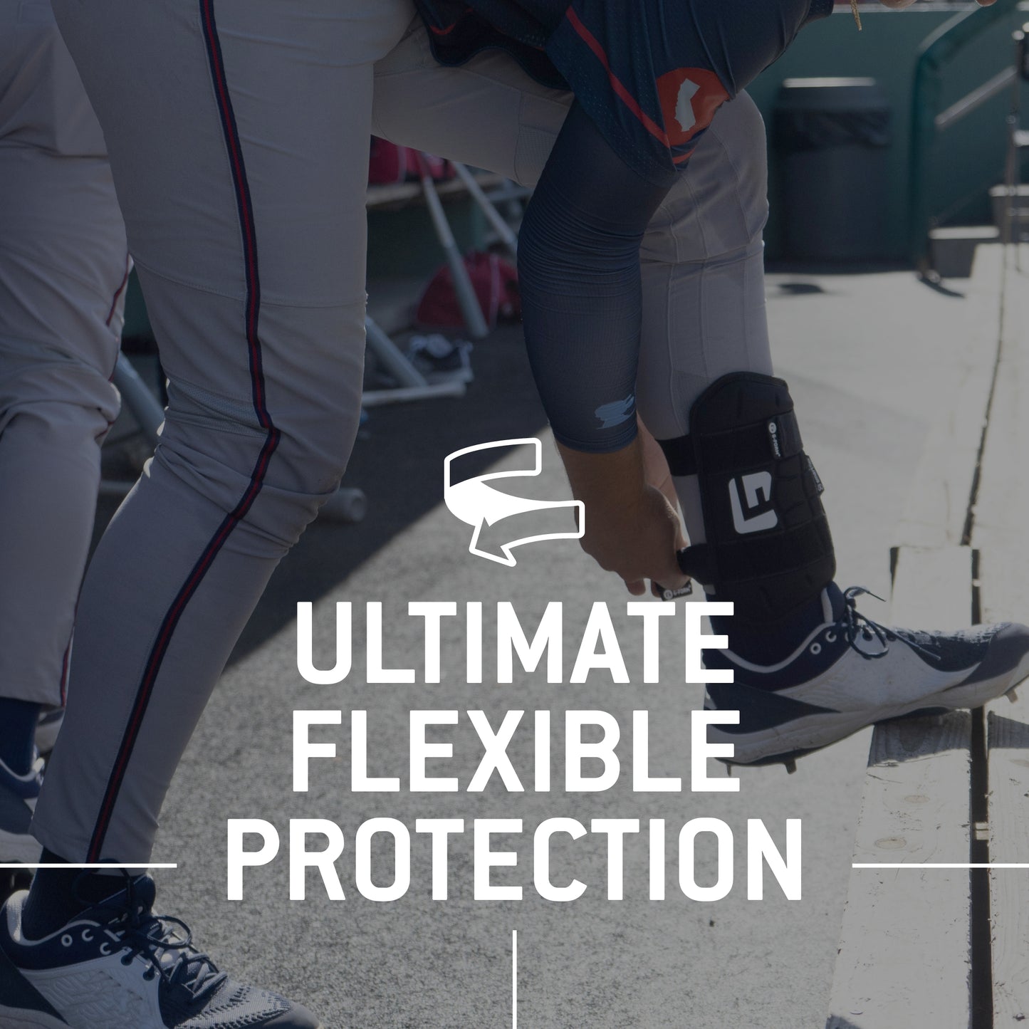 G-Form Elite Speed Baseball Leg Guard - Batter's Leg Guard with Adjustable Straps - White, Adult (One Size Fits All)