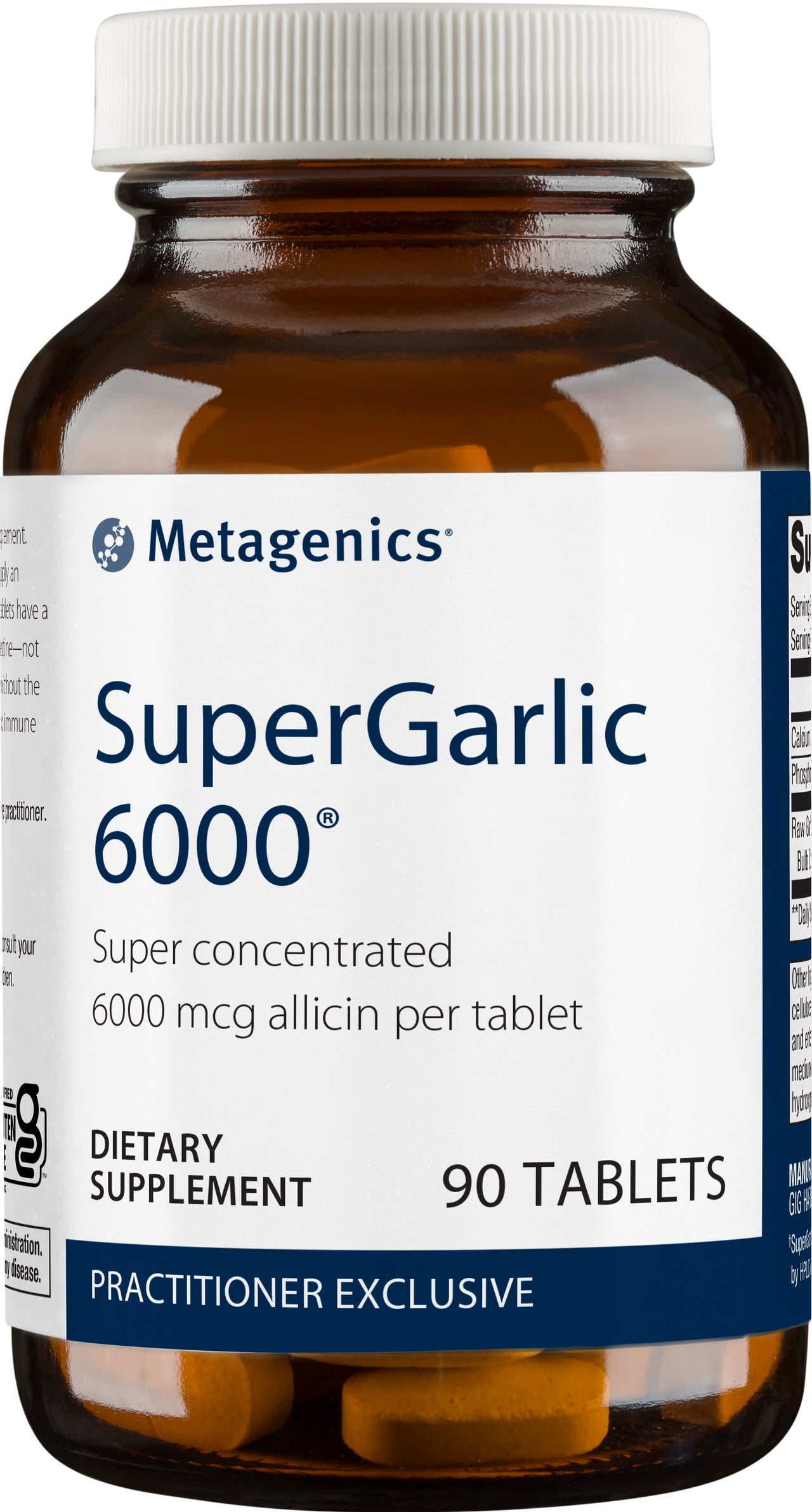 Metagenics SuperGarlic 6000, Concentrated Garlic Supplement, 6000 mcg Allicin Per Tablet to Help Support Healthy Triglycerides - 90 Count