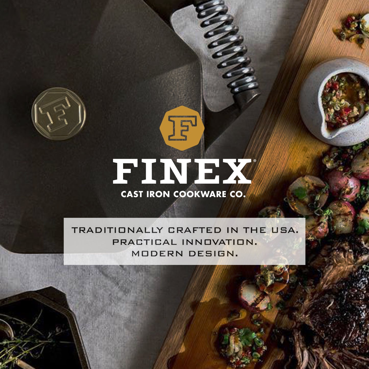 FINEX 8" Cast Iron Skillet with Lid, Modern Heirloom, Handcrafted in the USA, Pre-Seasoned with ORganic Flaxseed Oil