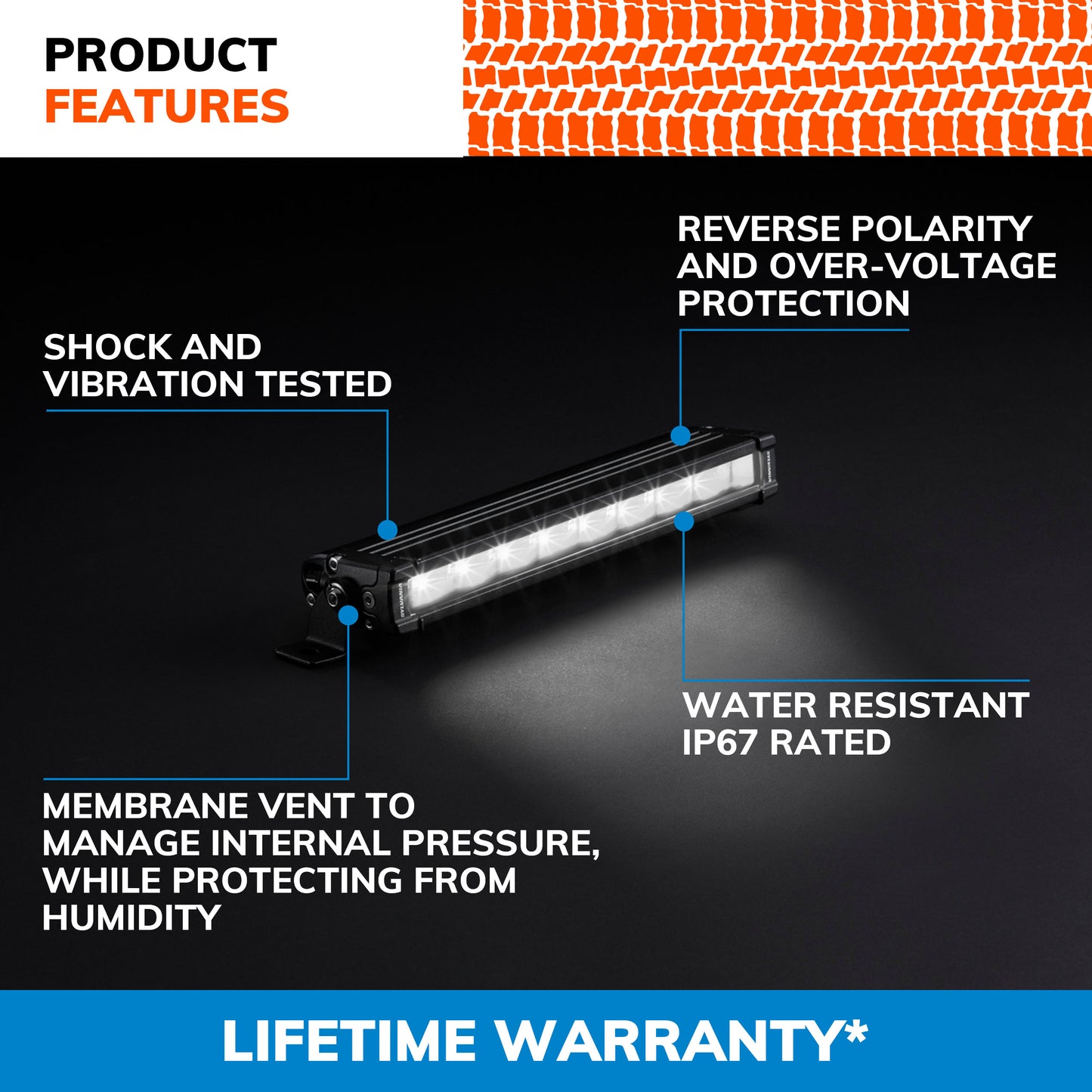 SYLVANIA - Slim 10 Inch LED Light Bar - Lifetime Limited Warranty - Spot Light 2700 Raw Lumens, Off Road Driving Work Light, Truck, Car, Boat, ATV, UTV, SUV, 4x4 (1 PC)