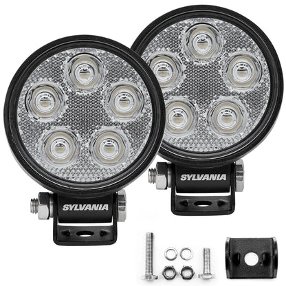 SYLVANIA - Slim 3 Inch Round LED Light Pod - Lifetime Limited Warranty - Spot Light 950 Raw Lumens, Best Quality Off Road Driving Work Light, Truck, Car, Boat, ATV, UTV, SUV, 4x4 (2 PC)