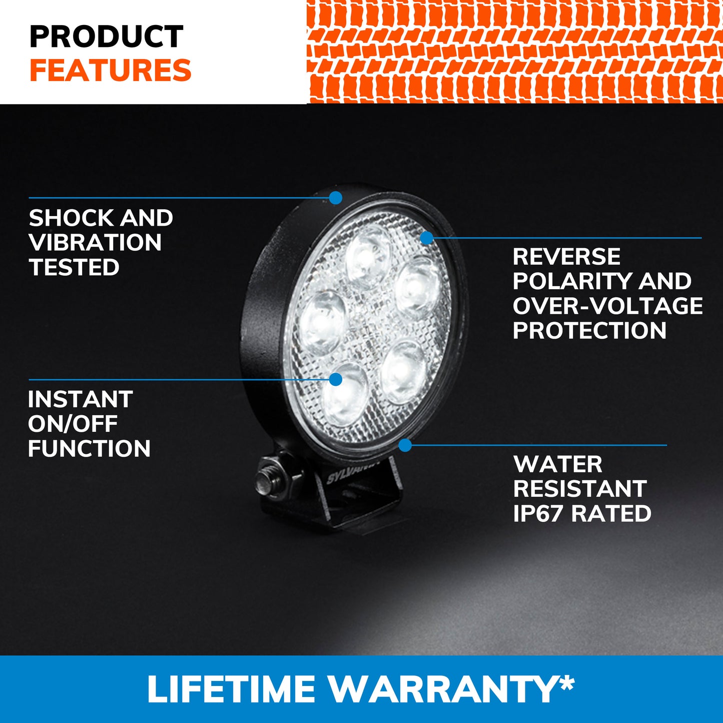 SYLVANIA - Slim 3 Inch Round LED Light Pod - Lifetime Limited Warranty - Spot Light 950 Raw Lumens, Best Quality Off Road Driving Work Light, Truck, Car, Boat, ATV, UTV, SUV, 4x4 (2 PC)