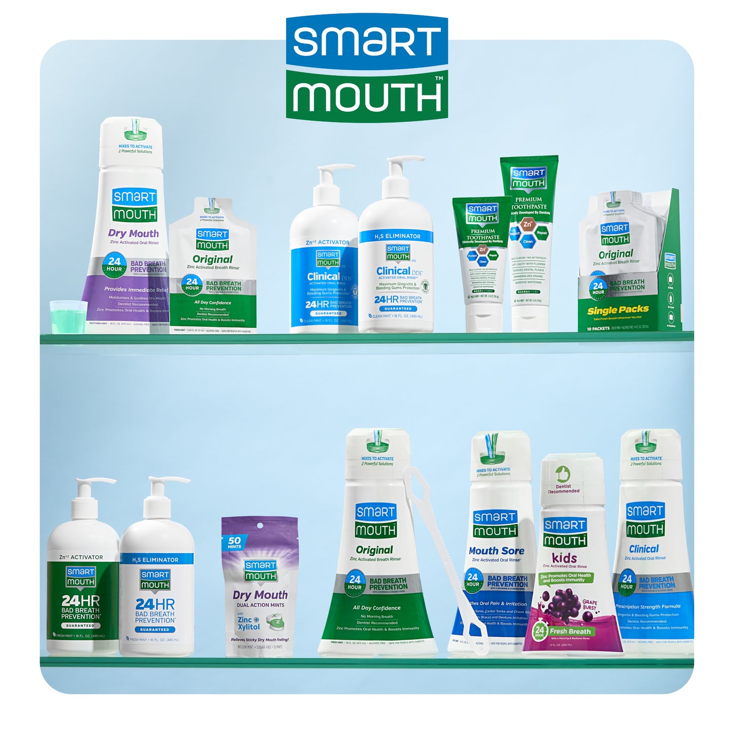 SmartMouth Mouth Sore Activated Oral Rinse 16 fl oz, 3 Pack