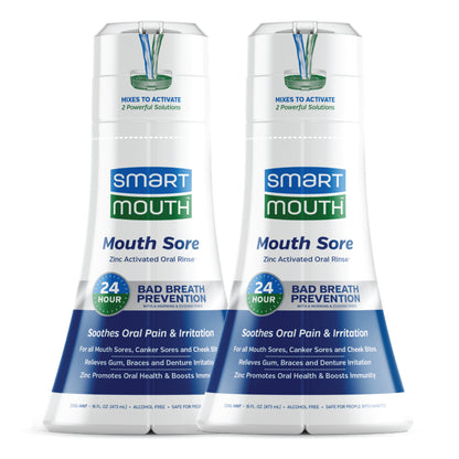 SmartMouth Mouth Sore Activated Mouthwash, Bad Breath and Bleeding Gums Support, 16 fl oz, 2 Pack