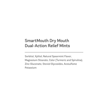 SmartMouth Dry Mouth Dual-Action Relief Mints, Breath Freshener, Sugar-Free Mint, 50 Ct, 8 Pack