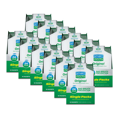 SmartMouth Original Activated Mouthwash Single Packs, Travel Mouthwash, Fresh Mint, 120 Pack