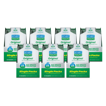 SmartMouth Original Activated Mouthwash Single Packs, Travel Mouthwash, Fresh Mint, 70 Pack