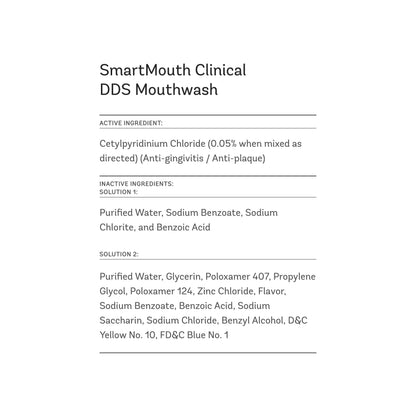 SmartMouth Clinical DDS Activated Mouthwash, Bad Breath and Bleeding Gums Support, 16 fl oz, 3 Pack