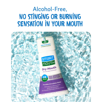 SmartMouth Activated Dry Mouth Mouthwash, Dry Mouth and Bad Breath Relief, Mint, 16 fl oz, 3 Pack