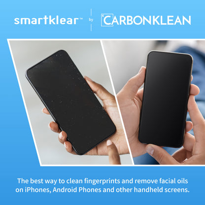 SmartKlear Smart Phone Screen Cleaner - Efficient and Durable Carbon Microfiber Technology (Black Rubber & Silver Metallic)