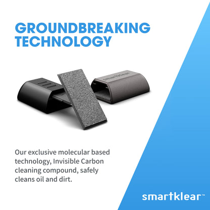 SmartKlear Smart Phone Screen Cleaner - Efficient and Durable Carbon Microfiber Technology (Black Rubber & Silver Metallic)