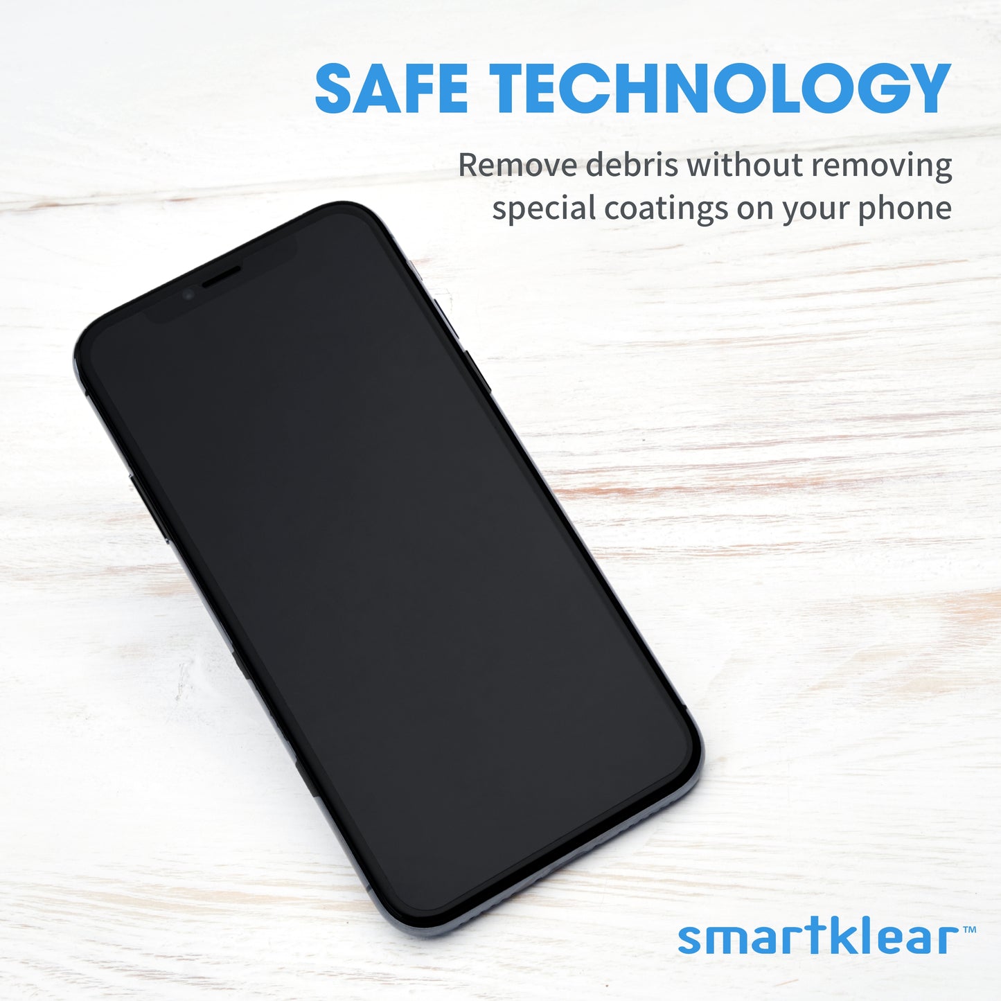 SmartKlear Smart Phone Screen Cleaner - Efficient and Durable Carbon Microfiber Technology (Black Rubber & Silver Metallic)