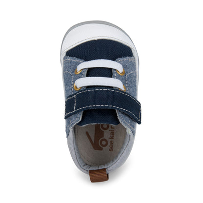 See Kai Run, Stevie II First Walker Sneakers for Infants, Blue Denim, 3 Infant