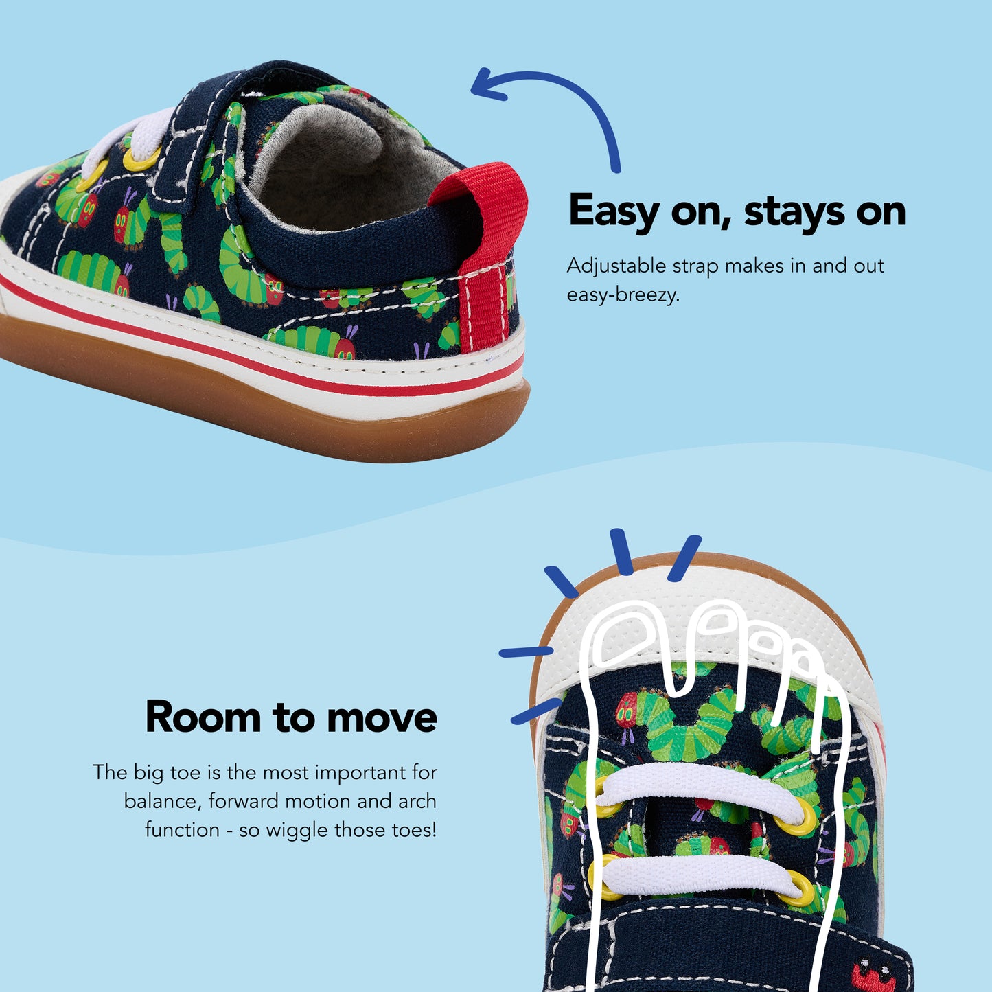 See Kai Run - Stevie II Sneaker for Little Kids, Navy/Hungry Caterpillar, Infant 5