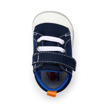 See Kai Run - Stevie II First Walker Shoe for Infants, Navy Canvas, 4
